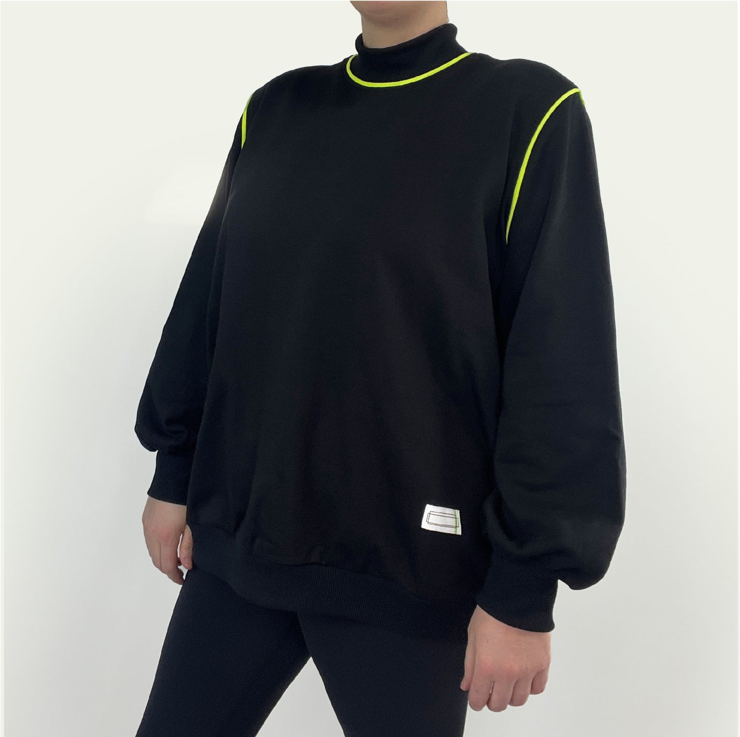 The Piped Mock Neck Pullover